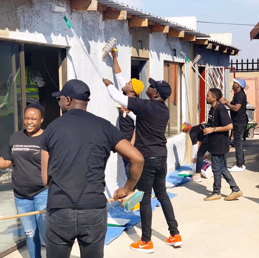 Beneficiaries at a Collen Mashawana Foundation project